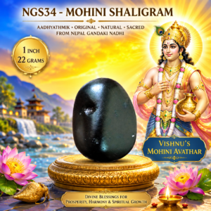 NGS34 - Mohini Shaligram Aadhyathmik Original Natural Sacred from Nepal Gandhaki Nadhi 1inch 22grams