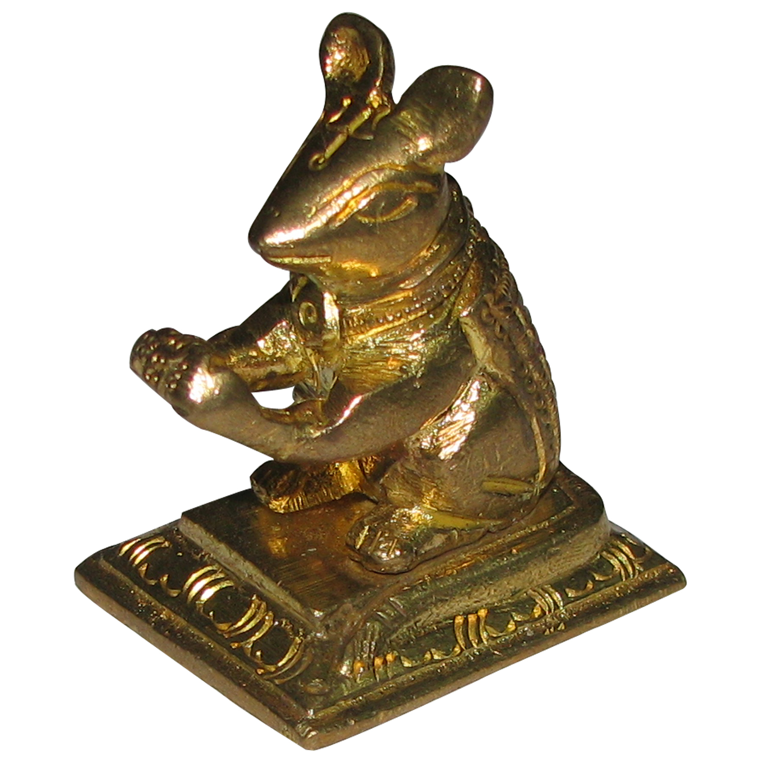 Aadhyathmik Mouse Shrew Named Mushika Vahana Brass Idol 5inch 120grams - S946268