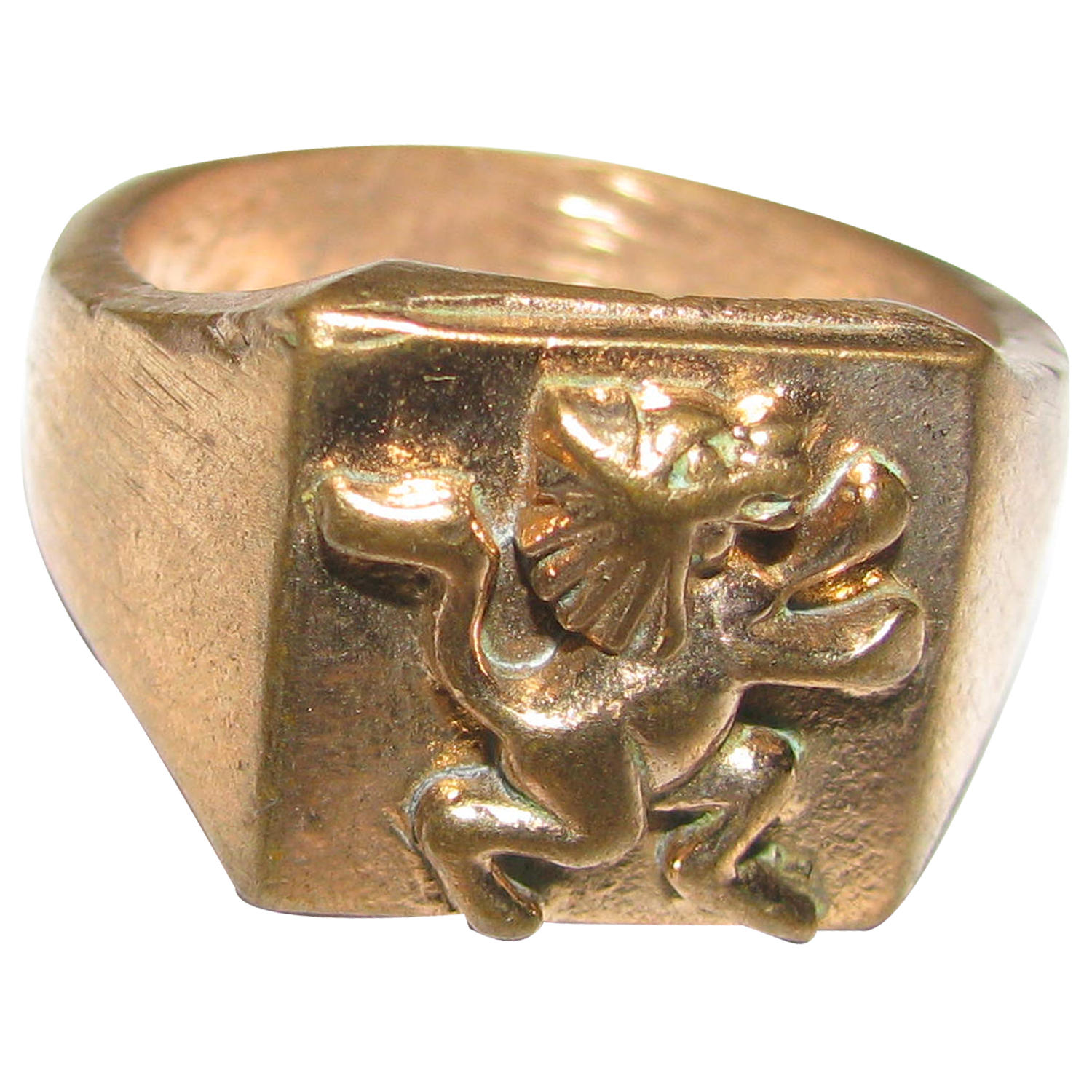 Aadhyathmika Aimpon Panchalogam Simha / Sinh Rashi (Rasi) Ring Panchaloha Leo Zodiac Sign Ring (5 Metals Panchadhatu) - A4814