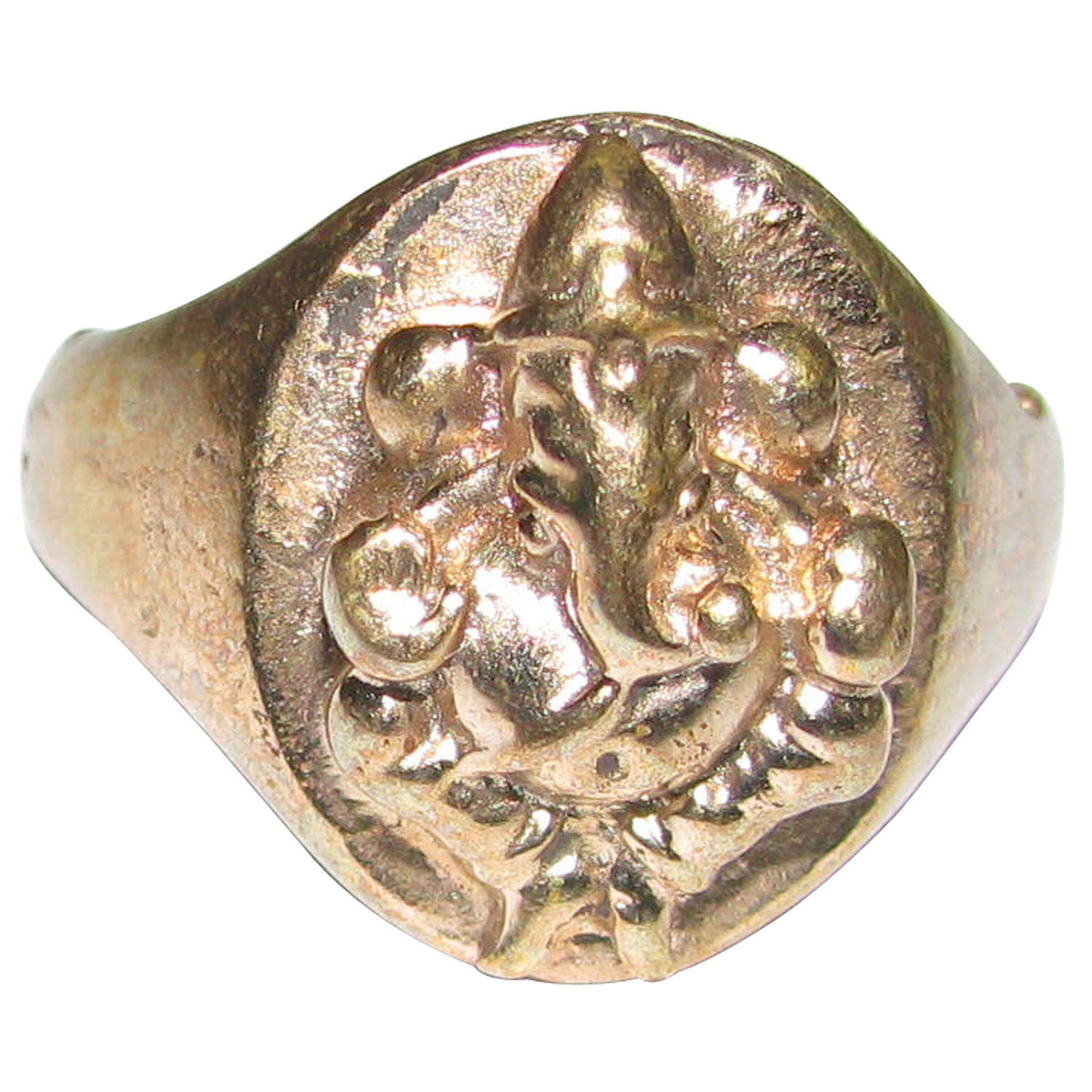 Aadhyathmika Aimpon Panchalogam Abhaya Ganapathy Ring Panchaloha Vinayaka Ring (5 Metals Panchadhatu) - A4831