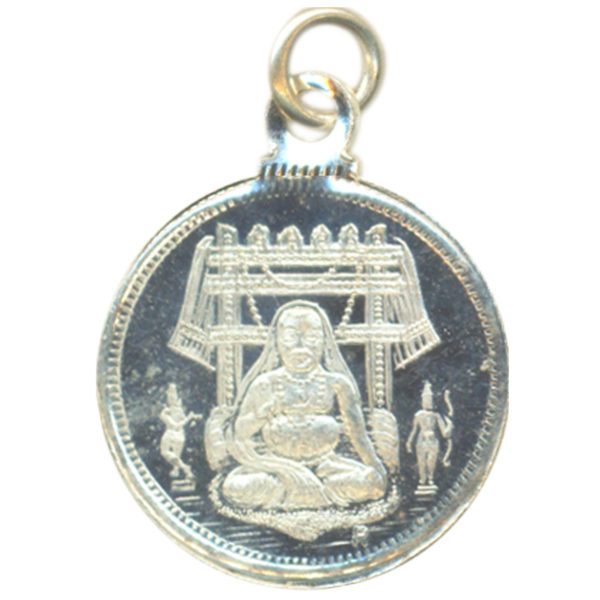 Aadhyathmik Raghavendra Swamy Silver Pendant Velli Vendi Chandi Locket 1Inch – S930578-05