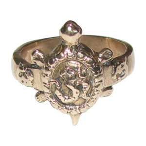 Aadhyathmik Aimpon Panchalogam Kurma With Om Ring Panchaloha Tortoise Ring (5 Metals Panchadhatu Kachuva Ring) - A5222