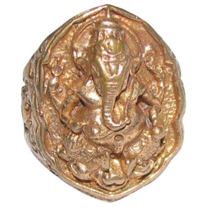 S952608 - Aadhyathmik Aimpon Panchalogam Maha Ganapathi Ring Panchaloha Raja Vinayagar Ring (5 Metals Panchadhatu Ganesh Ring)