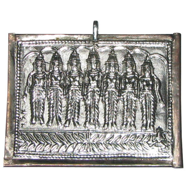 Saptha Matrikas Copper And Silver Crafted Pendant - A5321