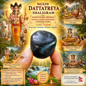 NGS39 - Dattatreya Shaligram Aadhyathmik Original Natural Sacred from Nepal Gandhaki Nadhi 1.25inch 30grams