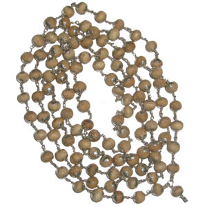 Aadhyathmik Chaandee Tulsi Mala Vendi Tulasi Mala 108 Poosalu Silver Mala Velli Thulasi Malai Holy Basil Rosaries 52grams 108 Beads - S463339