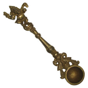 Agnihotra Havan Homa Yagna Natya Ganapathi Brass Spoon 9 Inch - S266145