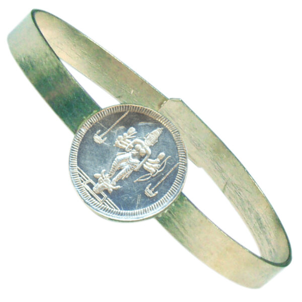 Aadhyathmik Mahishasura Mardhini Silver Bracelet Vendi Kankanam Velli Kaapu Chaandee Kangan 22 grams – S930458-06 - Image 2