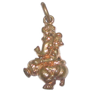 Ashtadathu Ganesh Playing Ghatan Pendant In Ashtalogam 1 Inch Ashtaloha Matt Finish - S954238