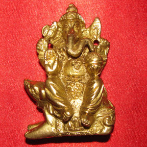 Ganesh on Mooshika Idol Brass 3 Inch - S960608