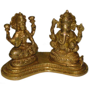 S908228 - Aadhyathmik Lakshmi Ganapathi Idol in Brass 4 Inch 1100grams