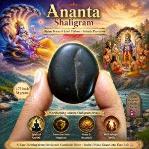 NGS41 - Ananta Shaligram Aadhyathmik Original Natural Sacred from Nepal Gandhaki Nadhi 1.75inch 38grams