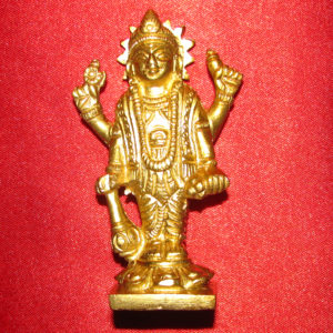 S960558 - Vishnu Bhagvan Idol Brass 3 Inch 140 grams