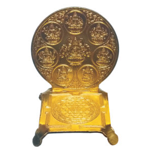 Aadhyathmik Ashtalakshmi with Sriyantra Pooja Peetam Astalaxmi with Srichakra Puja Stand in Brass 2inch 24grams - S9031-23