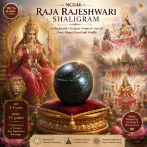 NGS46 - Raja Rajeshwari Shaligram Aadhyathmik Original Natural Sacred from Nepal Gandhaki Nadhi 1.5inch 52grams