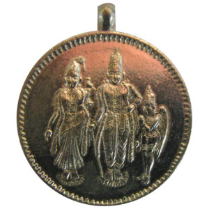 Aadhyathmik Vishnu Lakshmi with Garuda Copper Pendant Ragi Rupu Taamra Taamba Cheppu Locket 1 Inch - S931428-02