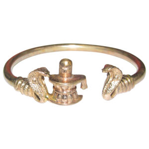 Aadhyathmik Aimpon Panchalogam Vasuki Naag Shivaling Kaapu Panchaloha Naga Lingam Kankanam Kadiyam 5 Metals Panchadhatu Lingam Nagaraja Kangan Bracelet Adjustable - S955228