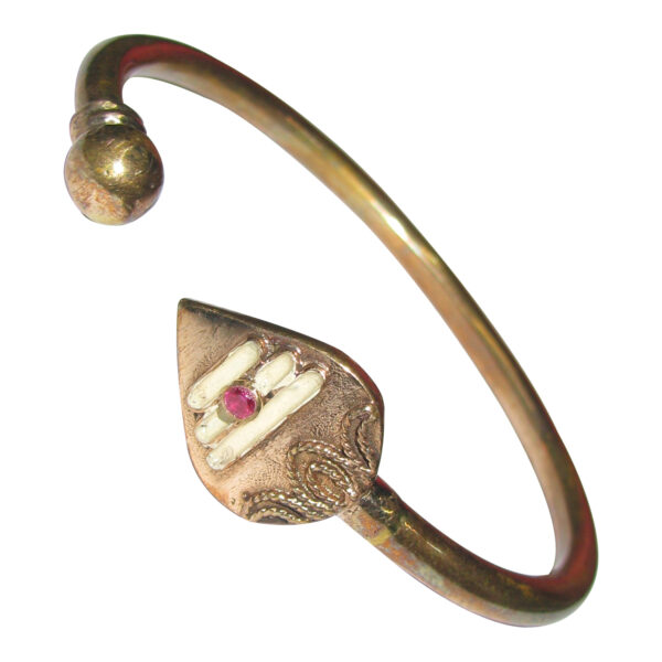 Aadhyathmik Aimpon Panchalogam Vetrivel Veeravel Kappu Panchaloha Vel Murugan Subrahmanya Pasupatha Kankanam Kadiyam 5 Metals Panchadhatu Bracelet Kangan Kada Adjustable - S955268
