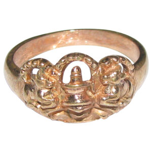 Aadhyathmik Aimpon Panchaloha Sivaling Modhiram Panchdathu Shivalingam Angooti Panchalogam Shivling with Nandi Ring Vungaram - S952428