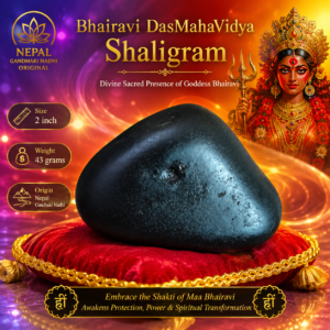 NGS29 - Bhairavi DasMahaVidya Shaligram Aadhyathmik Original Natural Sacred from Nepal Gandhaki Nadhi 2inch 43grams