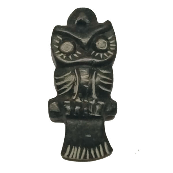 Aadhyathmik GanaBandhu Lakshmi Devi Vahan Owl Carved Stone Pendant 1inch 5grams - S9058-119