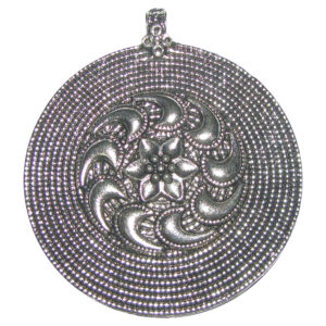 Aadhyathmik Triloka Vijaya Kavacham White Metal Pendant 2inch 26grams - S9058-118