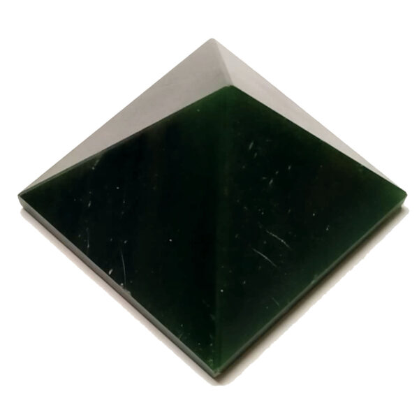 Aadhyathmik Natural Kubera Rathna Pachcha Pyramid 2inch 108grams for Money, Finance and Vyapar Vrudhi with Natural Scars and Inclusions - S9009-01