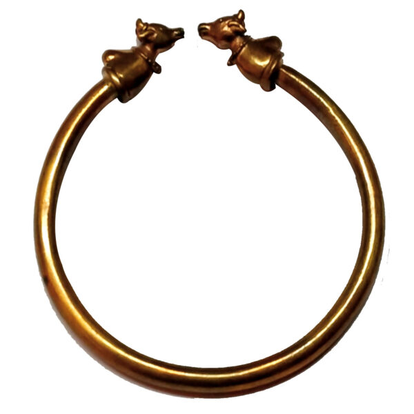Aadhyathmik Aimpon Panchaloha Panchalogam Nandi Bracelet Kaapu Kankanam Adjustable Kangan Kada - S951848 - Image 2