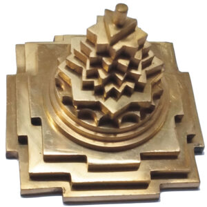 Aadhyathmik SriYantra SriChakra MahaMeru in Brass 3inch 366grams - S9031-22-03
