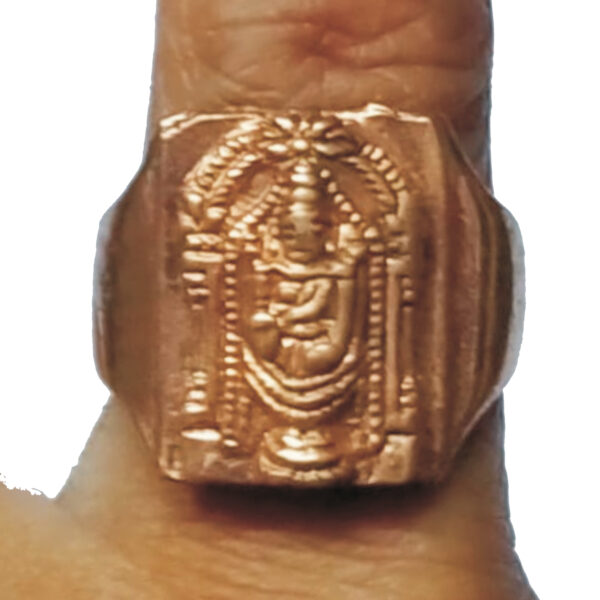 S944008 - Aadhyathmik Aimpon Panchalogam Balaji Ring Panchaloha Perumal Ring (5 Metals Panchadhatu) Venkateswara Swamy Size 16 - Image 2
