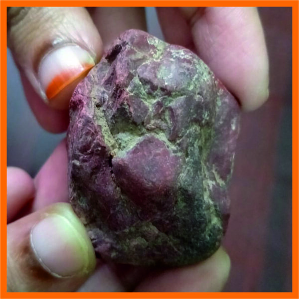 S9061-34-01 - Aadhyathmik Natural Sonabhadra Ganapathi for Panchayatan Puja with Natural Scars and Ganesh Trunk Visible from One Angle 2inch 64grams - UnPolished