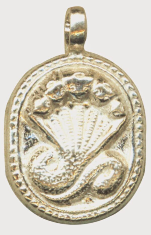S916758 - Aadhyathmik Five Head Snake Silver Pendent 1inch