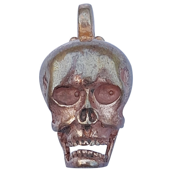 5LP739 - Aadhyathmik Aimpon Mandai Vodu Locket Panchalogam Kapala Rupu Roopu Panchaloha Kavach Panchadhatu Skull Pendant 1inch 5grams - Image 2