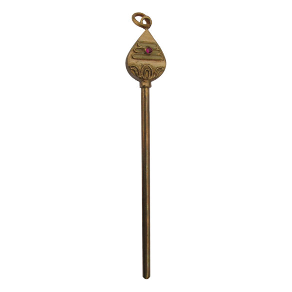 S955468 - Aadhyathmik Aimpon Long Murugan Vel Panchalogam Pendant Big Subramanya Vel Panchaloha Locket (5 Metals Panchadhatu) Karthikeya Kavach 5inch 20grams