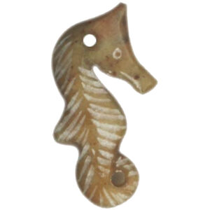S9058-174 - Aadhyathmik Stone Carved Sea Horse Neeti Gurram Pendant 1inch