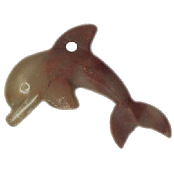 S9058-175 - Aadhyathmik Stone Carved Dolphin Pendant 1inch