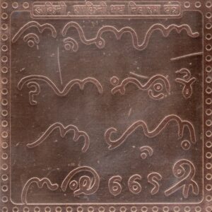 S9113-40 - Aadhyathmik Dakini Shakini Bhayam Nivarana Copper Yantra Ceppu Sembu Yendhiram Ragi Yanthram Taamra Taamba Yentiram 4 Inch 28grams