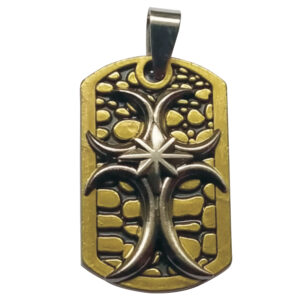 V0024-02-01 - Jaya Mangal Kavach Locket Pendant Rupu in Mixed Metal Remedy for Victory in all Aspects 1½inch 6grams