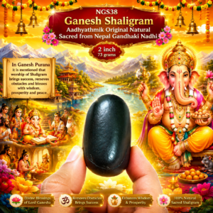 NGS38 - Ganesh Shaligram Aadhyathmik Original Natural Sacred from Nepal Gandhaki Nadhi 2inch 73grams