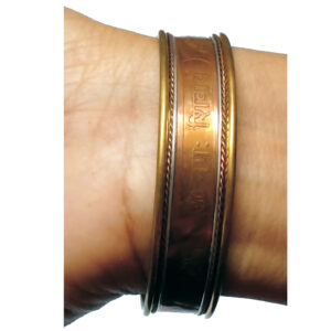 S9001-25 - Aadhyathmik Om NamaShivaya Mixed Metal Bracelet Adjustable 12Grams with Manufacturing Dint