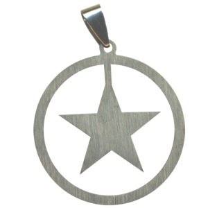 S9058-219 - Aadhyathmik Nakshatra Pendant White Metal 1½inch 3grams To Shine in All Forms of Life