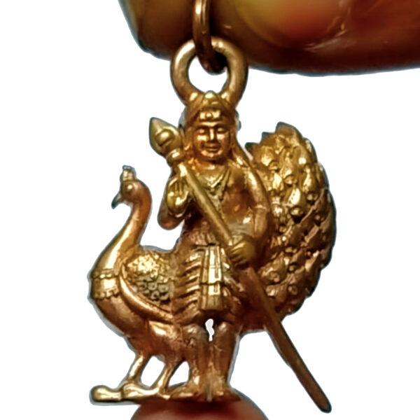 S9038-46 - Aadhyathmik Nemali Subrahmanya Mayil Murugan Pendant Panchalogam Panchaloha Panchdathu 1¼inch 6grams
