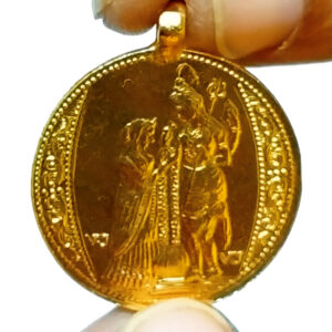 S9058-301 - Aadhyathmik Consecrated Shiv Parinay Shiv Kalyanam Shiva Parvathi Marriage Pendant Copper 1¼inch 10grams