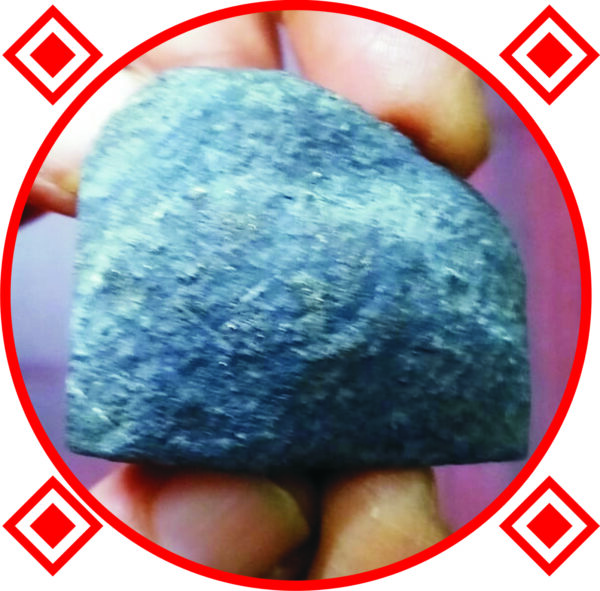 S9039-47-02 - Aadhyathmik Natural Swarnamukhi Ambika Devi for Panchayatan Puja 1.5inch 46grams with Ambika Face Slighty Visible from one Angle