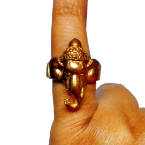 S960428 - Aadhyathmik Panchalogam Right Trunk Ganesha Ring Panchaloha Valampuri Vinayagar Ring 5 Metals Panchadhatu Dakshinavarthi Ganapathi Ring