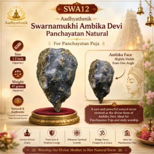 Swa12 - Aadhyathmik Swarnamukhi Ambika Devi Panchayatan Natural for Panchayatan Puja 1.5inch 47grams Ambika Face Slightly Visible from One Angle