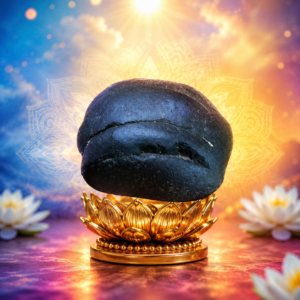 NGS20 - Hrishikesha Shaligram Aadhyathmik Original Natural Sacred from Nepal Gandhaki Nadhi 1.25inch 52grams