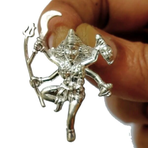 S9058-326 - Maha Kali Aadhyathmik Consecrated Silver Pendant 1½inch 5gram