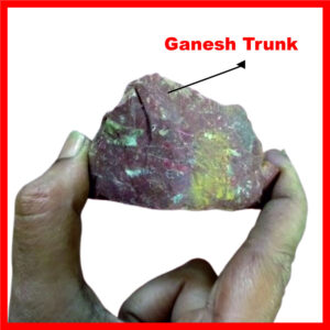 Son6 - Aadhyathmik UnPolished Natural Visishta Sonabhadra Panchayatan Ganapathi Panchayatan Puja with Natural Scars 3inch 184grams Ganesh Trunk is Visible in one Angle