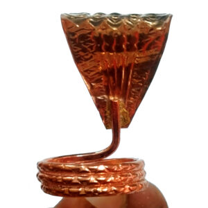 S9031-73-04 – Aadhyathmik Nagabharanam PanchSiras Nag Sarp Copper Idol 2inch 16grams